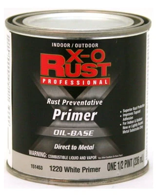 Metal Primer, Oil-Base, White, 1/2 Pt.