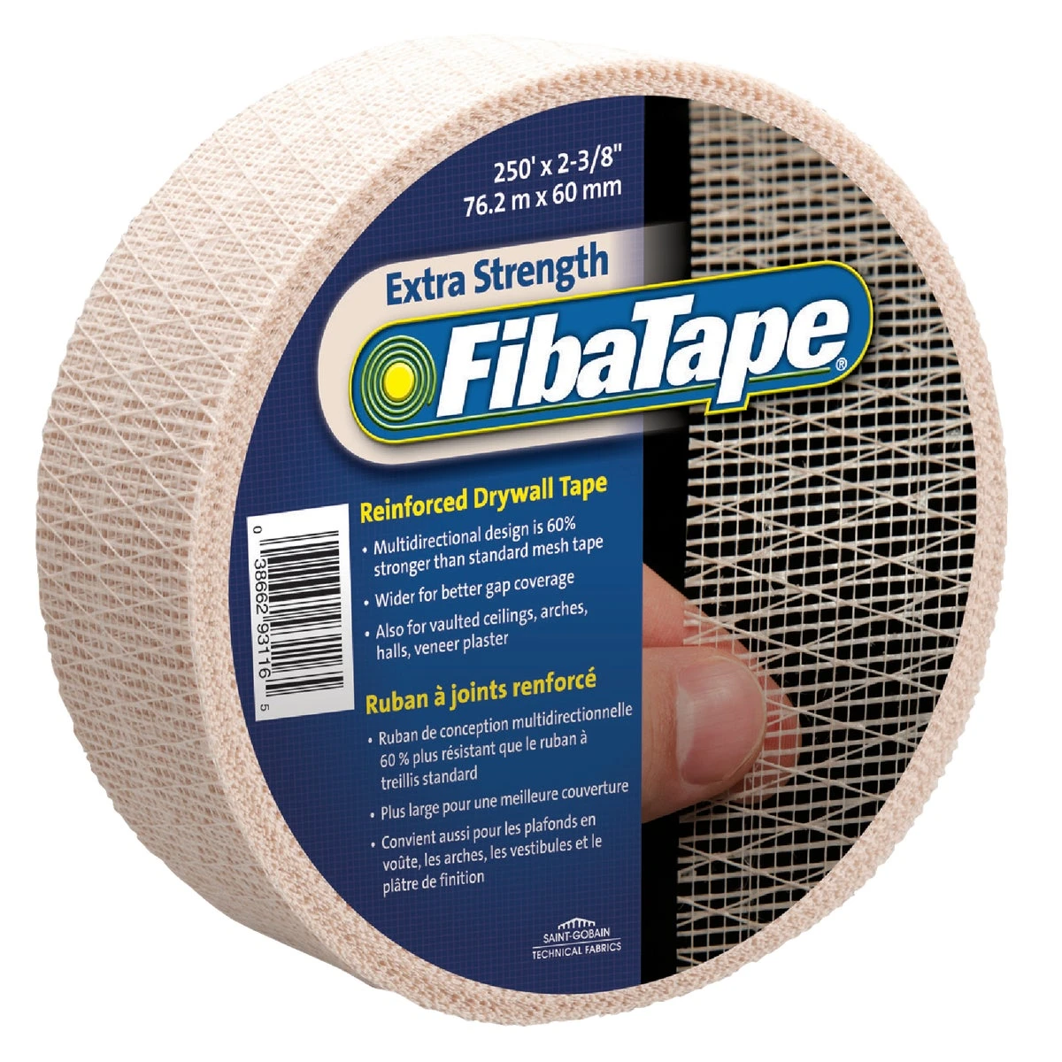 FibaTape Fiberglass Drywall Tape, Beige, 2-3/8-In. x 250-Ft.