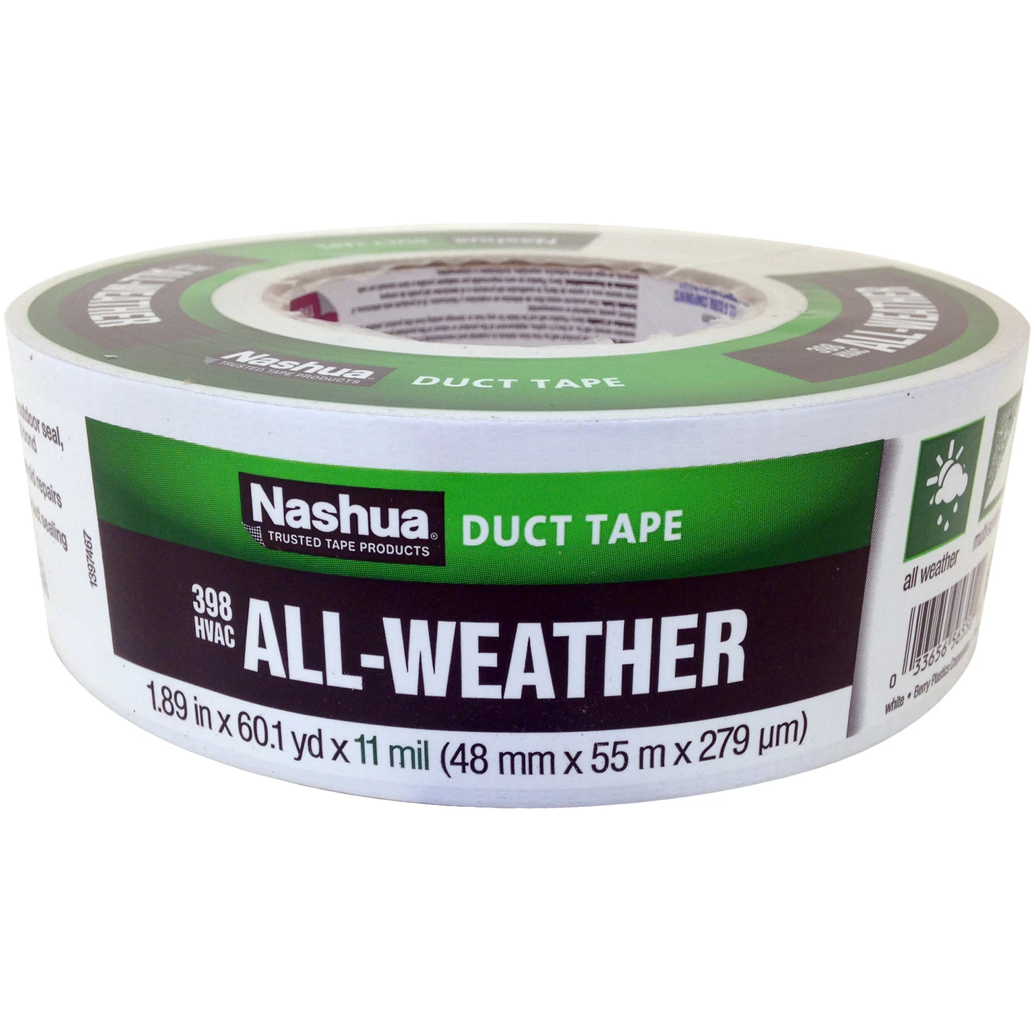 HVAC Duct Tape, White, 1.89-In. x 60-Yds.