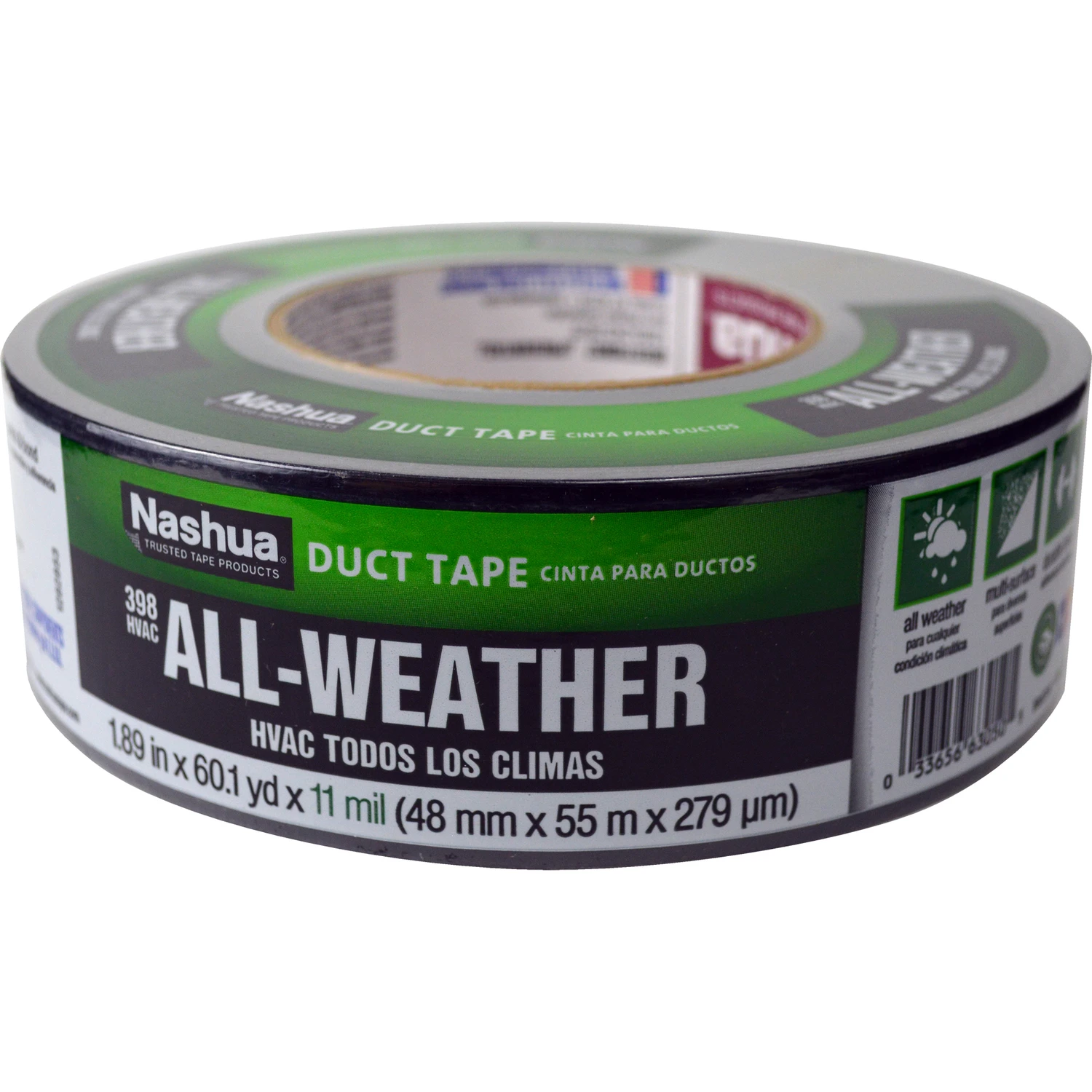 HVAC Duct Tape, Black, 1.89-In. x 60-Yds.