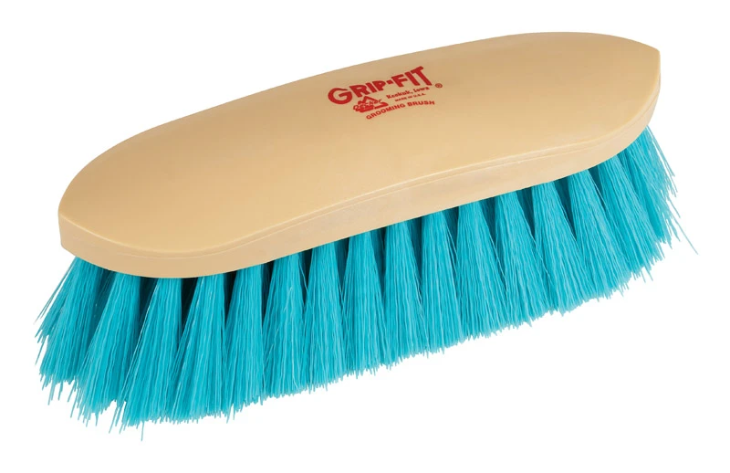 Grooming Finishing Brush, Soft Synthetic Bristle, Teal, 2 x 8-1/2 x 2-3/8 In.