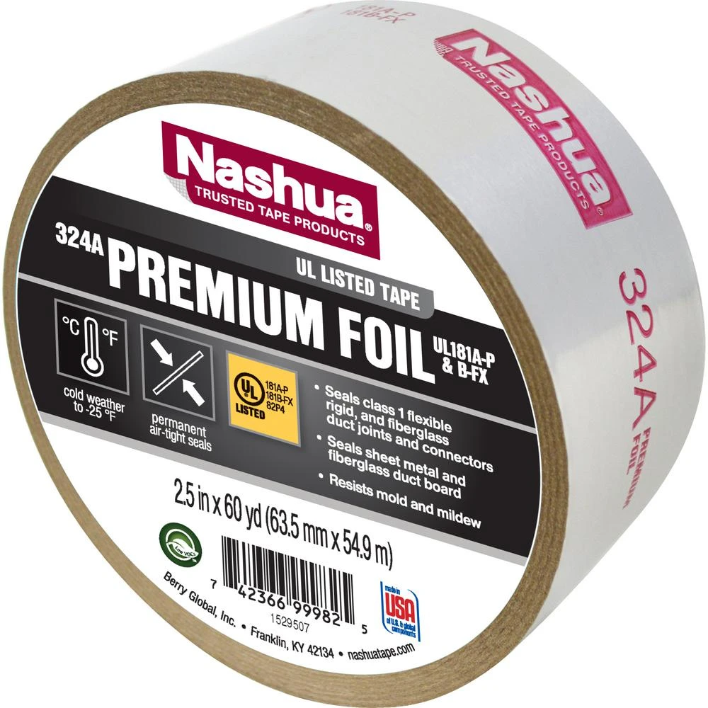 Foil Tape, Silver, 2.5 In. x 60 Yd.