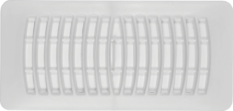 Floor Register, Plastic, White, 4 x 12 In.