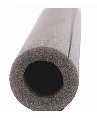 Tubular Pipe Insulation, Polyethylene Foam, Pre-Slit, For 1-1/4 or 1-In. Pipes, Gray, 6-Ft.