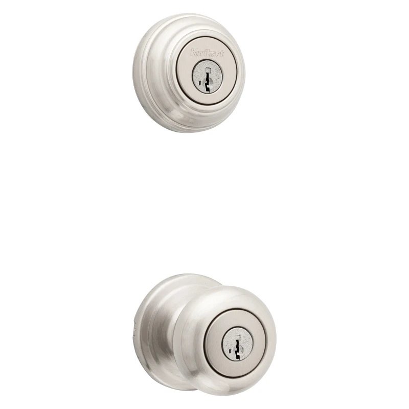 Satin Nickel Juno Knob/ Single Cylinder Deadbolt Combo Pack