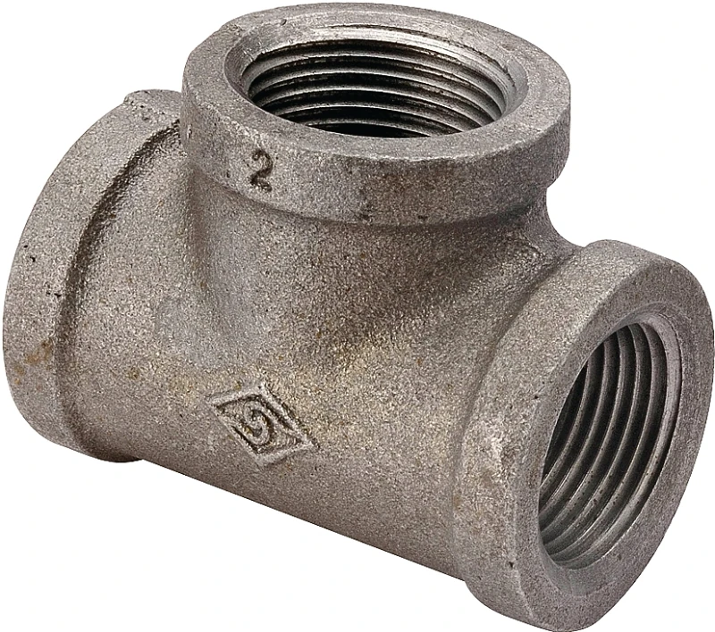 1/2 Inch Malleable Black Pipe Tee Fitting, Model 11a-1/2b