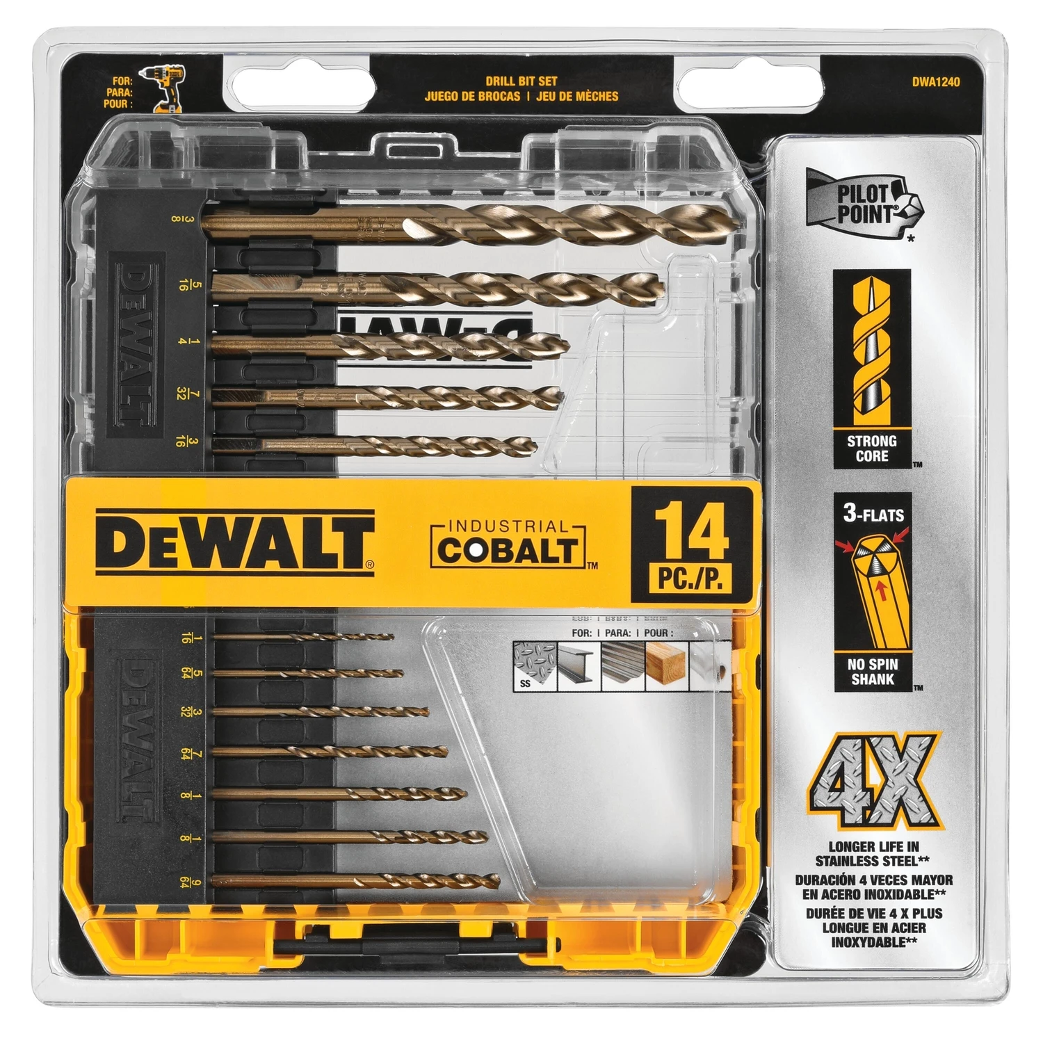 14-Pc. Cobalt Pilot Point Drill Bit Set