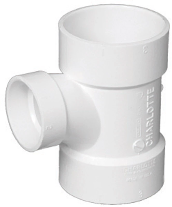 Schedule 40 DWV Reducing Sanitary Tee, PVC, 3 x 1-1/2 In.