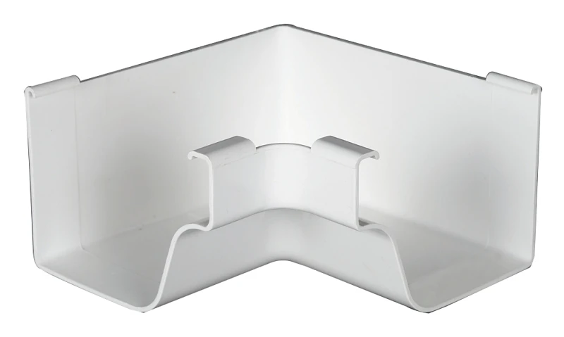Gutter Inside Miter, K-Style, Traditional, Vinyl, White, 5-In.