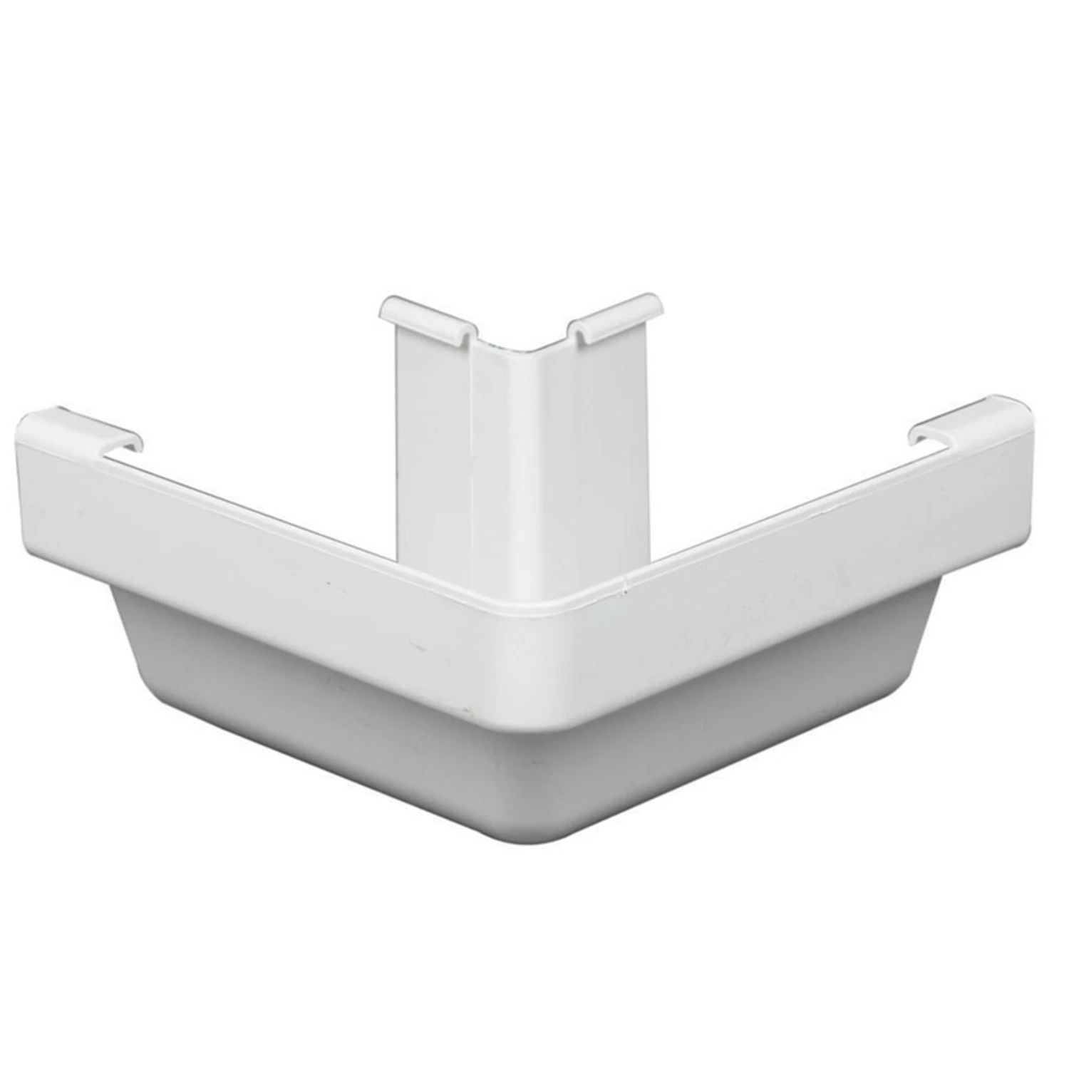 Gutter Outside Miter, K-Style, Traditional, Vinyl, White, 5-In.