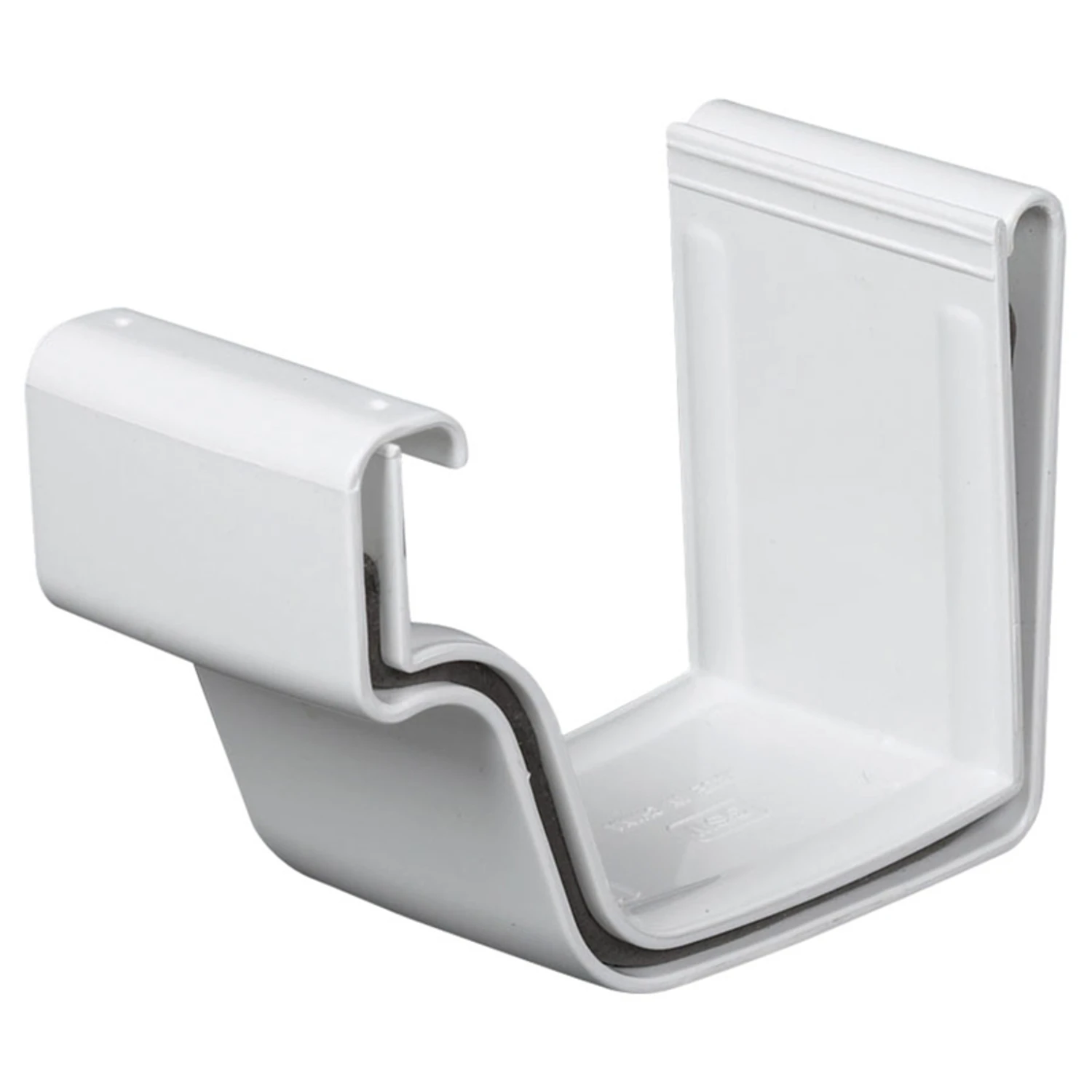 Gutter Slip Joint Connector, K-Style, Traditional, Vinyl, White, 2-Pc., 5-In.