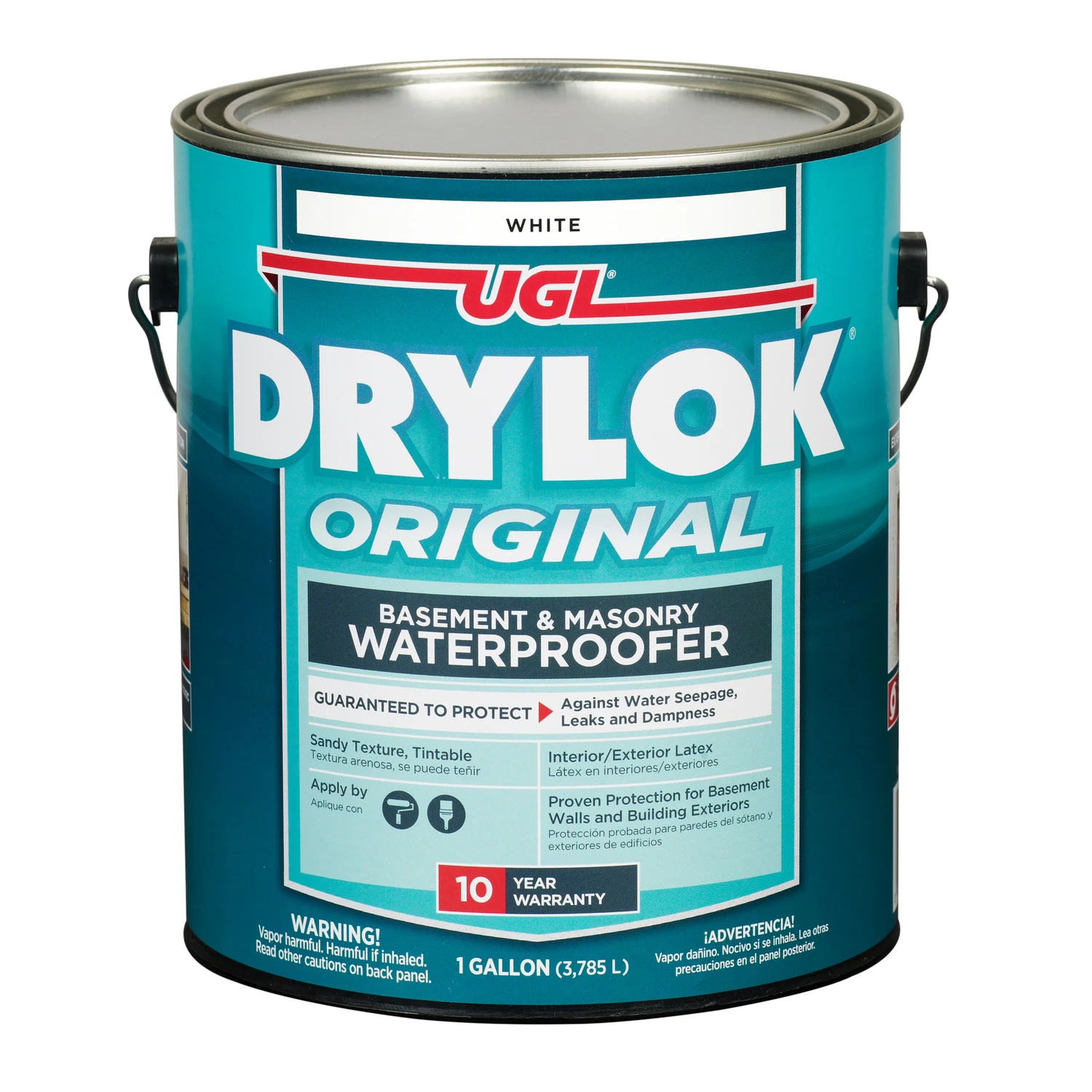 Latex Masonry Waterproofing Paint, White, 1 Gallon