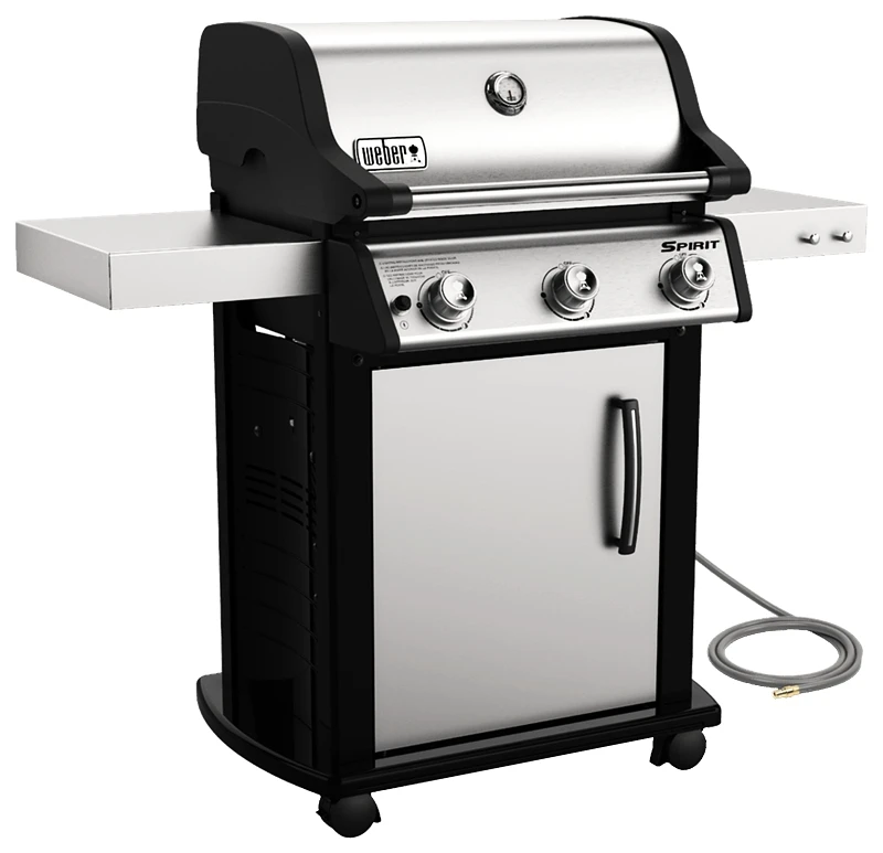 Spirit S-315 Natural Gas Grill, 3 Burners, 32,000 BTU, Stainless Steel