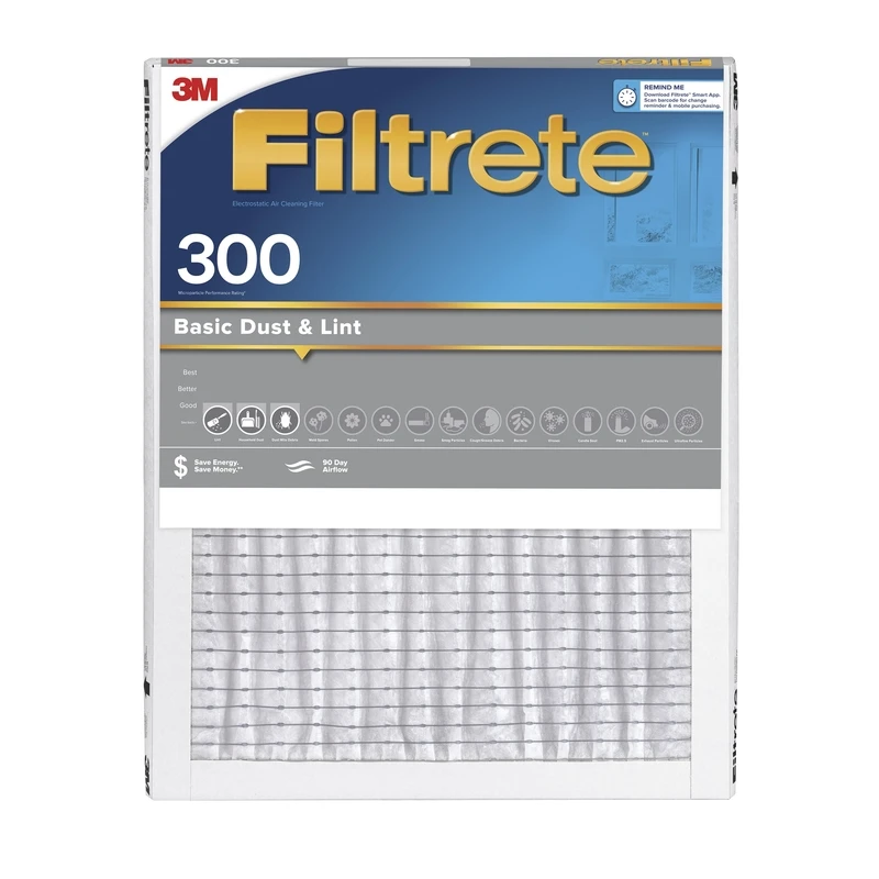 Basic Dust & Lint Reduction Pleated Air Filter, 3 Months, 20x20x1-In.