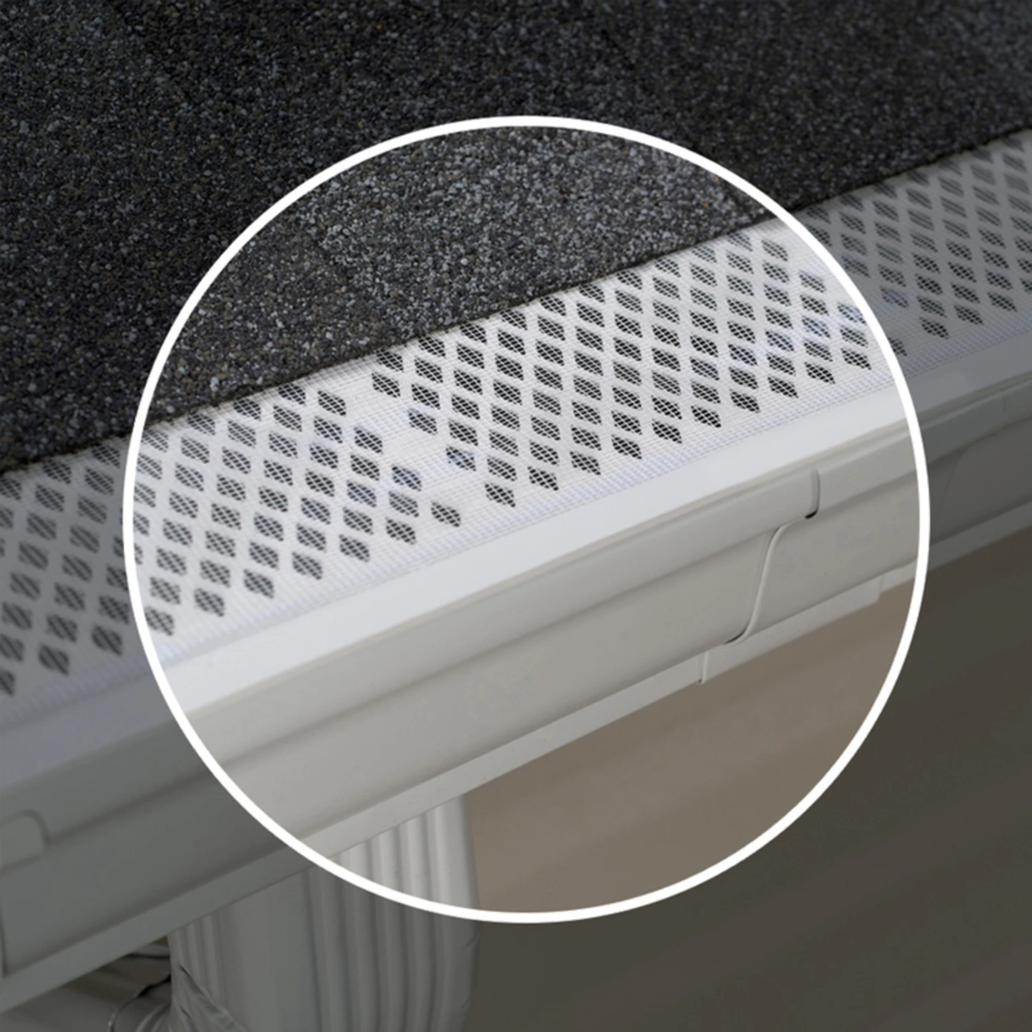 Snap-In Gutter Filter, White Vinyl, 3-Ft.