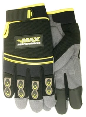 Max Performance Synthetic Palm Glove, Gel Insert, Men's Large
