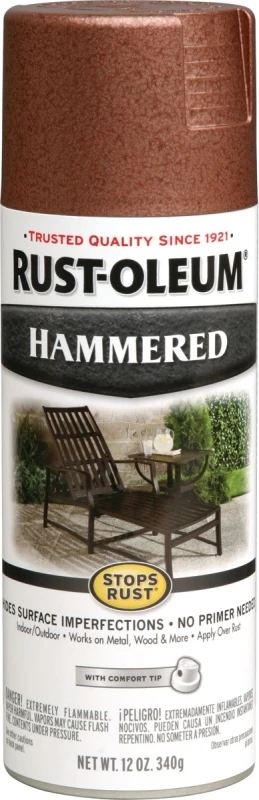 Stops Rust Hammered Spray Paint, Copper, 12-oz.