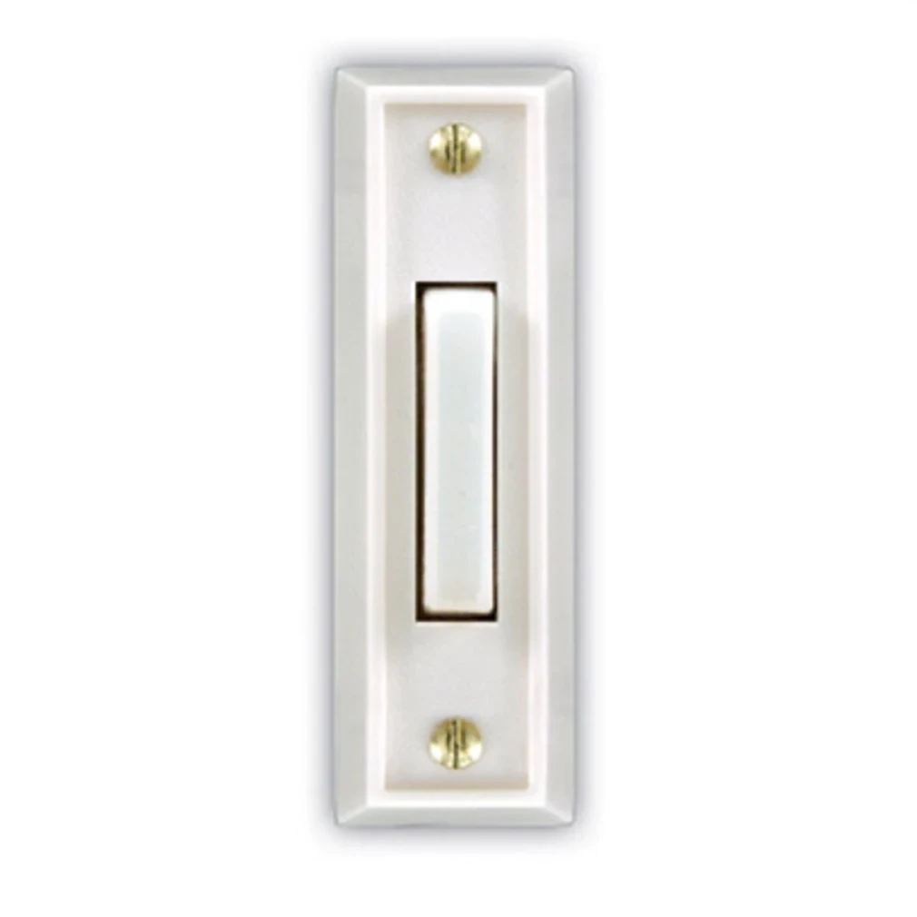 Wired Doorbell Push Button, LED Light, White