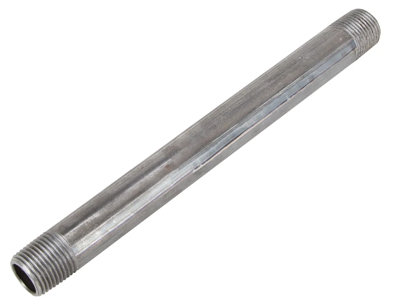 1/2 Inch X 6 Inch Black Pipe Nipple - Durable Steel Construction
