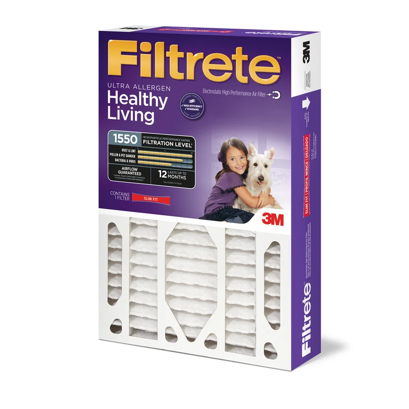 20x25 x 4 In. Pleated Air Filter, Ultra Allergen Reduction, Purple, MPR 1550, 3 Months