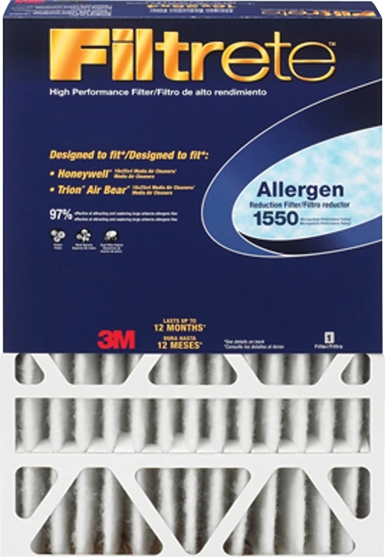 20x20 x 4 In. Pleated Air Filter, Ultra Allergen Reduction, Purple, MPR 1550, 3 Months