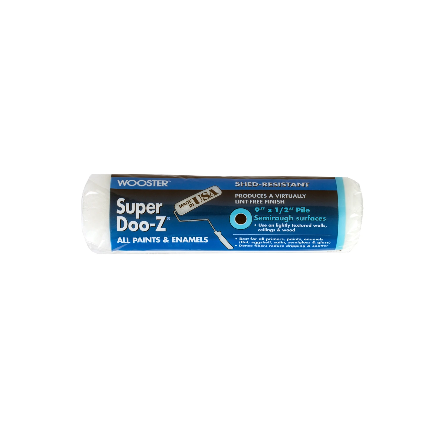 Super Doo-Z Paint Roller Cover, Semi-Rough, 1/2-In. Nap, 9-In.
