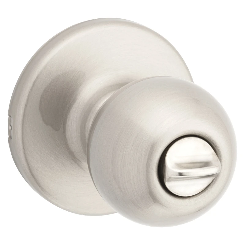 Security Polo Privacy Knob Lockset, Satin Nickel