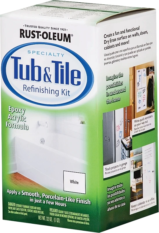Tub & Tile 2-Part Epoxy Refinishing Kit, White, 32 oz.