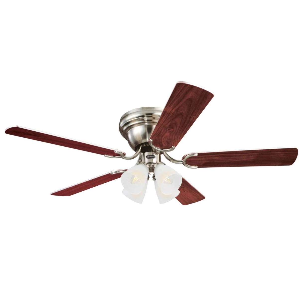 Contempra IV Ceiling Fan + Light Kit, Brushed Nickel, 52-In.