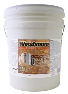 Woodsman Deck & Siding Stain, Oil Base, Semi-Transparent Neutral Base, 5 Gallons