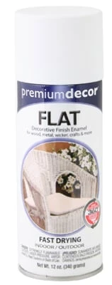 Premium Decor Spray Paint, White Flat, 12 oz.