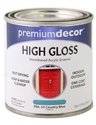 Premium Decor Country Blue Gloss Enamel Paint, 1/2 Pt.