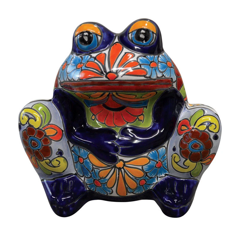 Ceramic Planter, Frog, Double-Fired, Hand-Painted, 7-In.