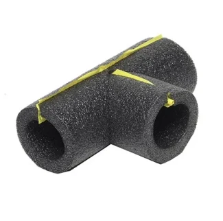 Tee Pipe Insulation, Polyethylene Foam, Gray, For 3/4 In. Copper Pipe