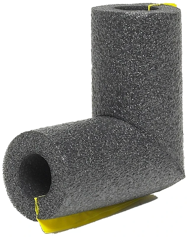 Elbow Pipe Insulation, Polyethylene Foam, Gray, For 1/2 In. Copper Pipe
