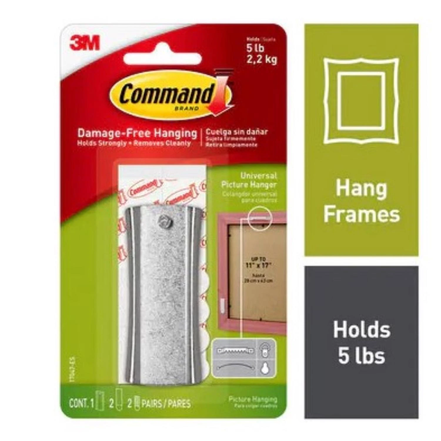 Picture Hanger Hooks, 3-Pk.