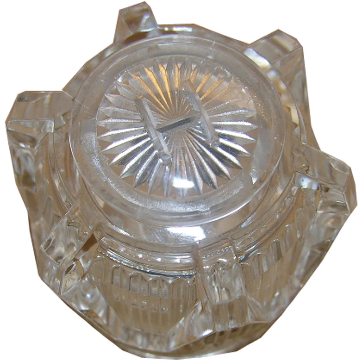 Streamway Phoenix Faucet Handle, Hot Button, Clear