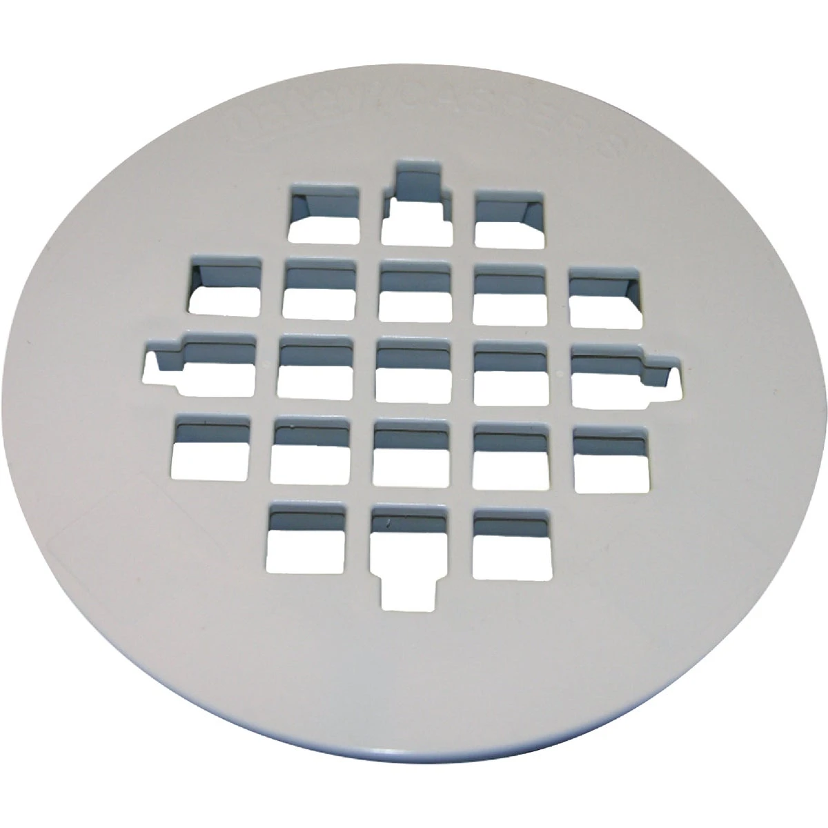 Snap-In Style Shower Drain Grate, White, Plastic
