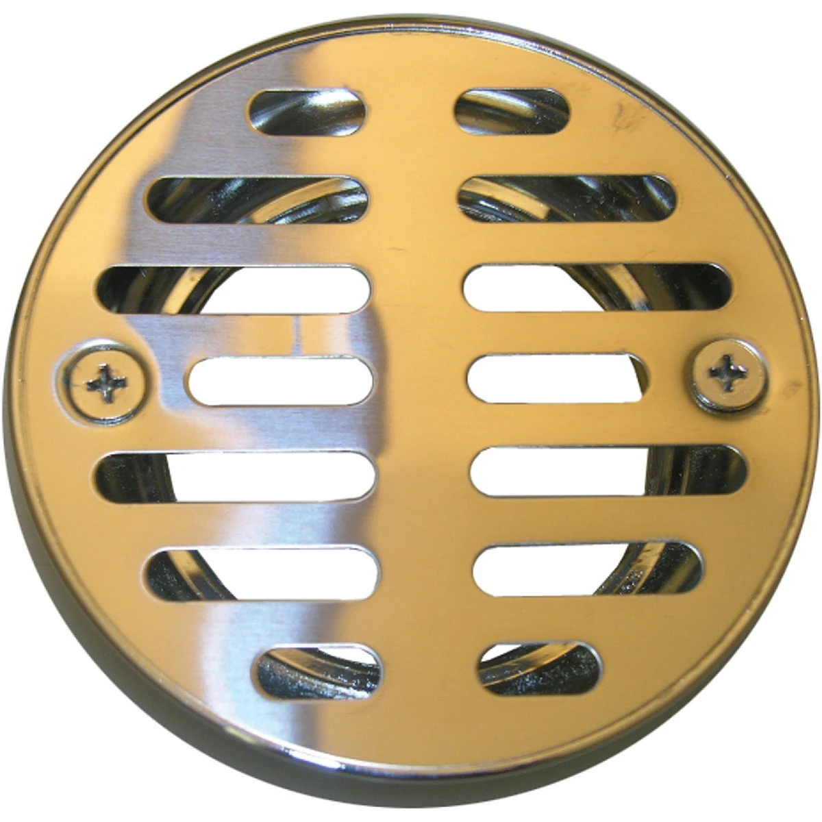 Shower Drain Grate, 3-1/4 In. With 2 Screws Chrome Plated