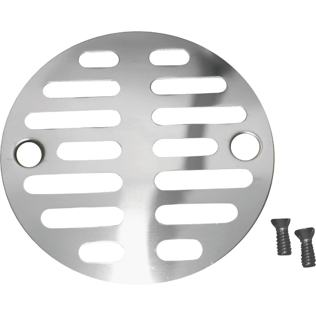 Shower Drain Grate, 3-1/2 In. With Two Screws, Chrome Plated