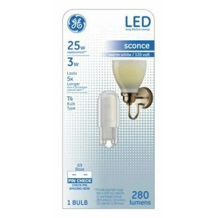 LED Light Bulb, T4, Warm White, Frosted, Non-Dimmable, 280 Lumens, 3 Watt