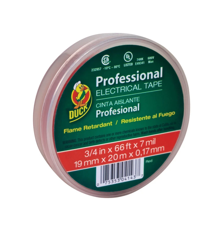Vinyl Electrical Tape, Red, .75 In. x 66 Ft.