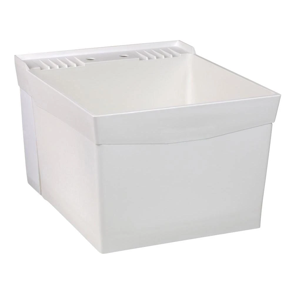 Laundry Tub, Wall-Mount, White, 20 x 24 In.