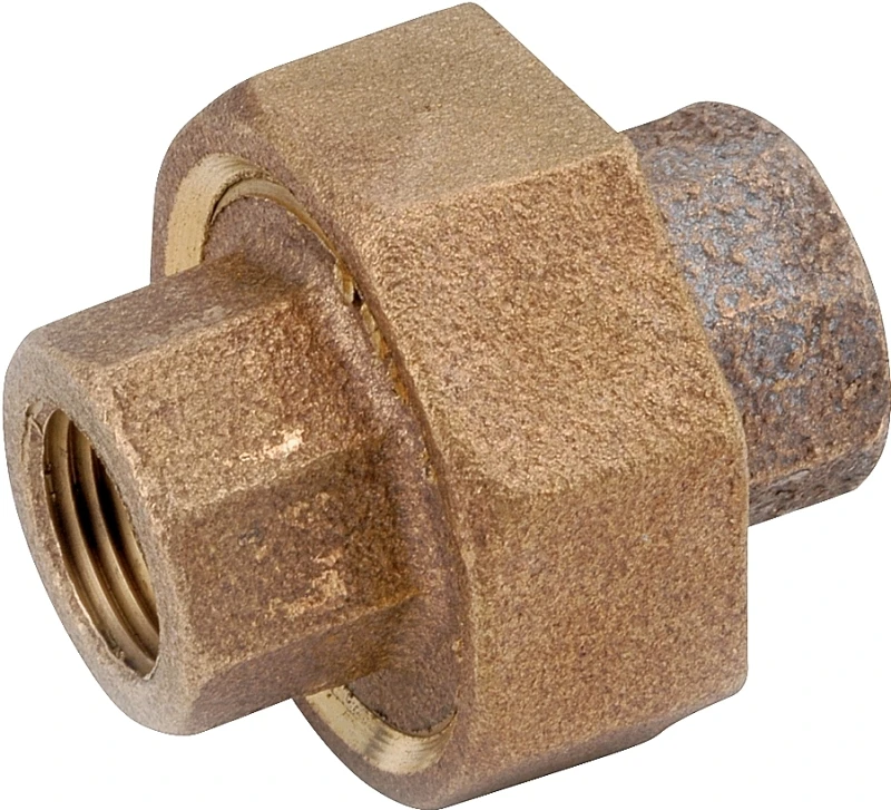 Pipe Fitting, Red Brass Union, Lead Free, 3/4 In.