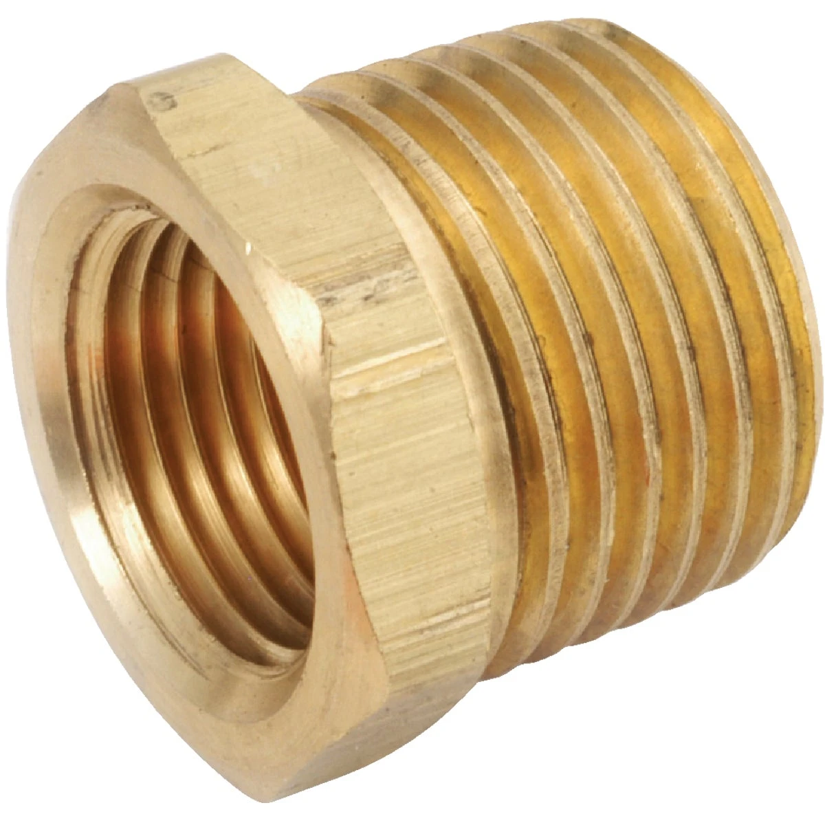 Brass Threaded Hex Bushing, Lead Free, 3/4 Male x 1/8 In. Female Pipe