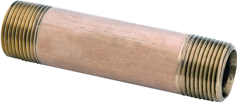 Red Brass Nipple, Lead Free, 1 x 2-1/2 In.