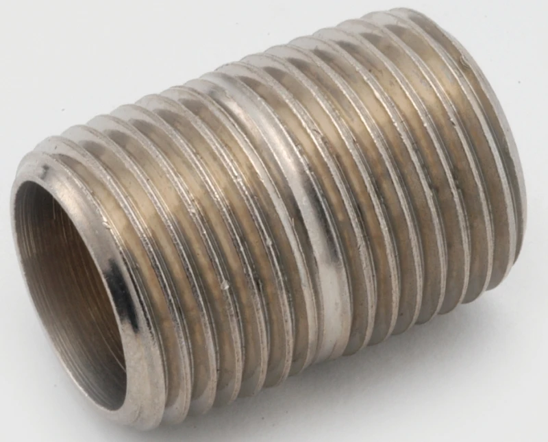Red Brass Nipple, Lead Free, 1 In. x Close