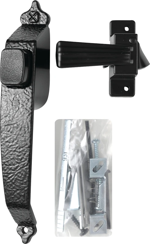 Screen & Storm Door Latch, Push-Button, Colonial Hammered Black