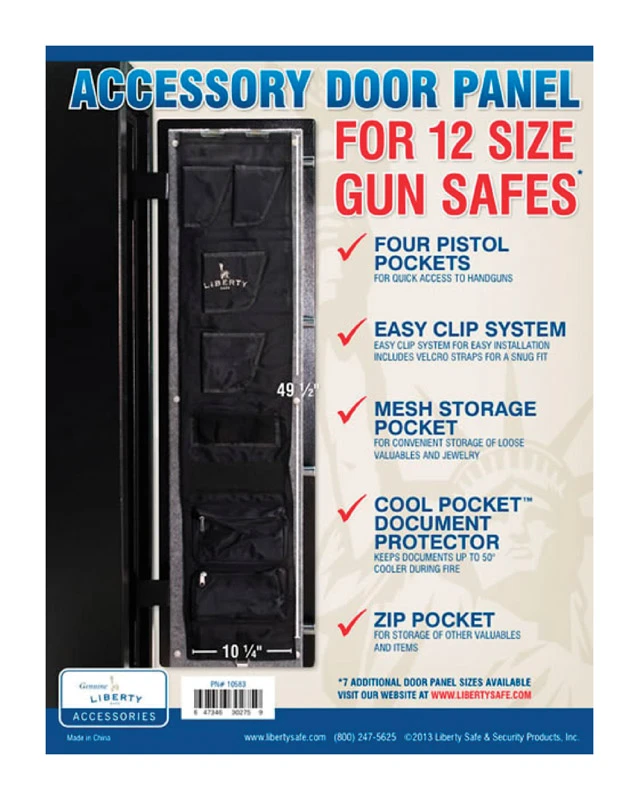 Gun Safe Accessory Door Panel, Model 12, 10 x 40-In.