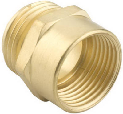 Threaded Pipe To Hose Connector, Brass, 3/4 In. NH Male x 3/4 In. NPT Female